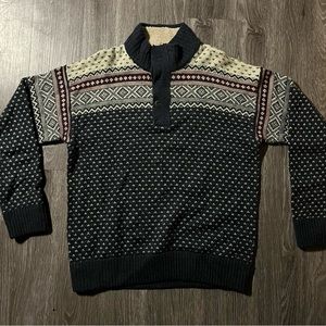 Navy Eddie Bauer Holiday Wool Sweater- Size Large